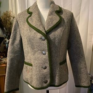 GU-TRA, Vintage, Austrian, 100% Gray Wool, Blazer